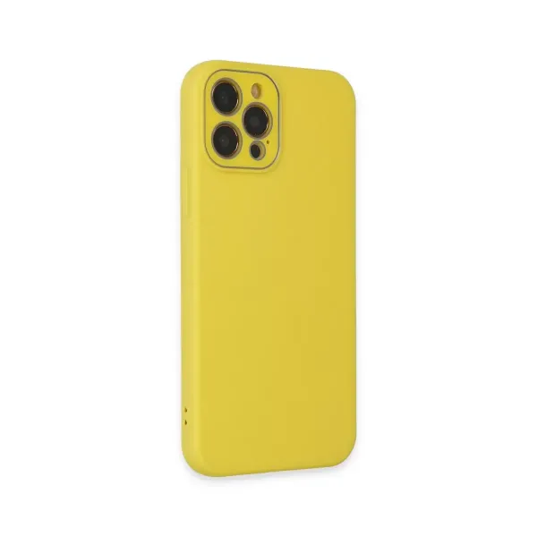 Apple İphone 12 Pro Kılıf Lansman Glass Kapak - Sarı