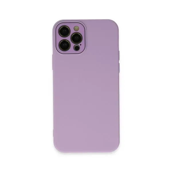 Apple İphone 12 Pro Kılıf Lansman Glass Kapak - Lila