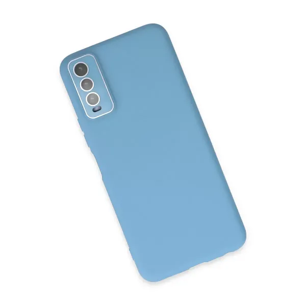 Vivo Y11s Kılıf Lansman Glass Kapak - Mavi