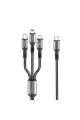 Dc62 3in1 Type-c To 60w Type-c / 12w Lightning / 15w Micro 1.2m Hızlı Şarj Kablo - Siyah