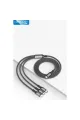 Dc62 3in1 Type-c To 60w Type-c / 12w Lightning / 15w Micro 1.2m Hızlı Şarj Kablo - Siyah