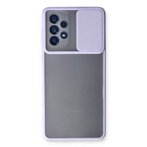 Samsung Galaxy A53 5g Kılıf Palm Buzlu Kamera Sürgülü Silikon - Lila
