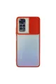 Xiaomi Redmi Note 11 Kılıf Palm Buzlu Kamera Sürgülü Silikon - Kırmızı