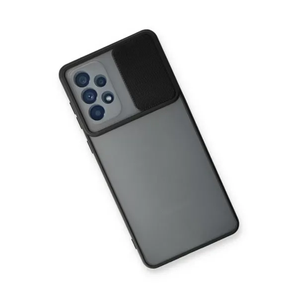 Samsung Galaxy A73 5g Kılıf Palm Buzlu Kamera Sürgülü Silikon - Siyah