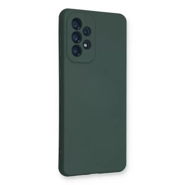 Samsung Galaxy A73 5g Kılıf Nano İçi Kadife Silikon - Koyu Yeşil
