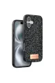 Onegif Apple İphone 16 Bright Simli Kapak - Siyah