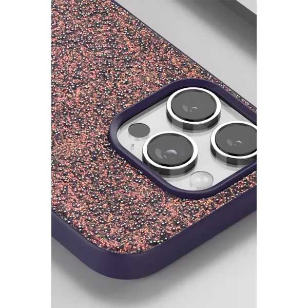 Onegif Apple İphone 16 Bright Simli Kapak - Gold
