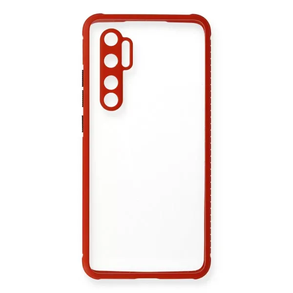 Xiaomi Mi Note 10 Lite Kılıf Miami Şeffaf Silikon - Kırmızı