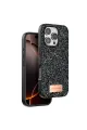 Onegif Apple İphone 16 Pro Bright Simli Kapak - Siyah