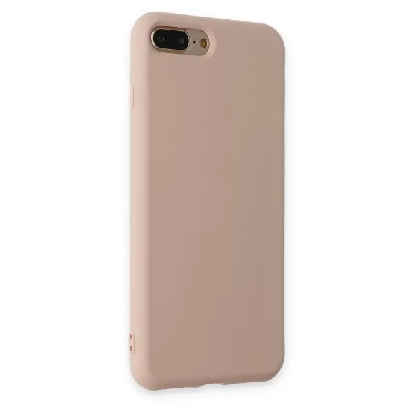Apple İphone 7 Plus Kılıf Nano İçi Kadife Silikon - Pudra