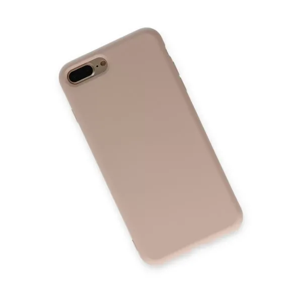 Apple İphone 7 Plus Kılıf Nano İçi Kadife Silikon - Pudra