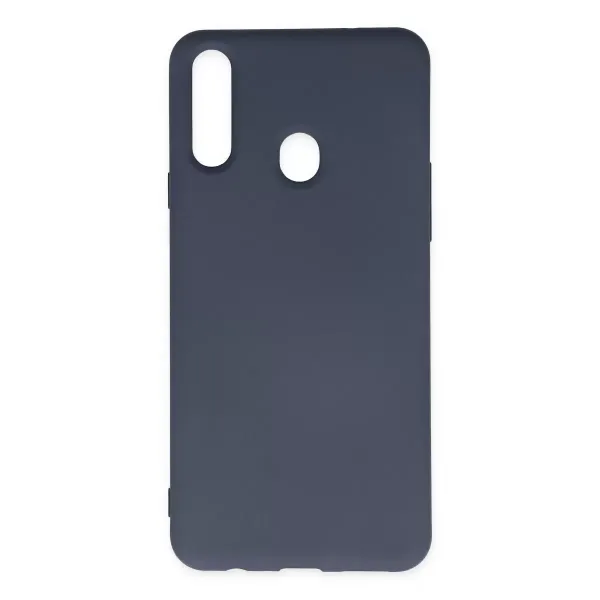Samsung Galaxy A20s Kılıf Nano İçi Kadife Silikon - Gri