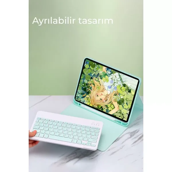 Apple İpad 5 Air 9.7 Kılıf Kc01 Smart Klavyeli Tablet Kılıfı - Siyah