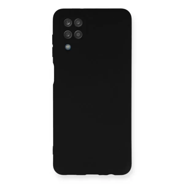 Samsung Galaxy A12 Kılıf Nano İçi Kadife Silikon - Siyah