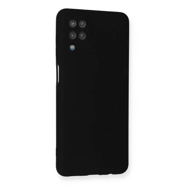 Samsung Galaxy A12 Kılıf Nano İçi Kadife Silikon - Siyah