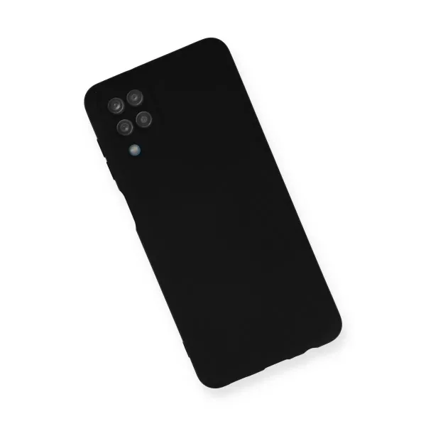 Samsung Galaxy A12 Kılıf Nano İçi Kadife Silikon - Siyah