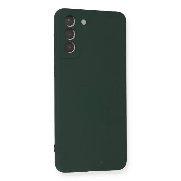 Samsung Galaxy S21 Plus Kılıf Nano İçi Kadife Silikon - Koyu Yeşil