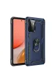 Samsung Galaxy A72 Kılıf Sofya Yüzüklü Silikon Kapak - Lacivert