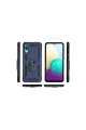 Samsung Galaxy A02 Kılıf Sofya Yüzüklü Silikon Kapak - Lacivert