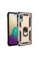 Samsung Galaxy A02 Kılıf Sofya Yüzüklü Silikon Kapak - Gold