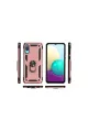 Samsung Galaxy A02 Kılıf Sofya Yüzüklü Silikon Kapak - Rose