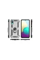 Samsung Galaxy A02 Kılıf Sofya Yüzüklü Silikon Kapak - Gümüş