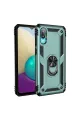 Samsung Galaxy A02 Kılıf Sofya Yüzüklü Silikon Kapak - Yeşil