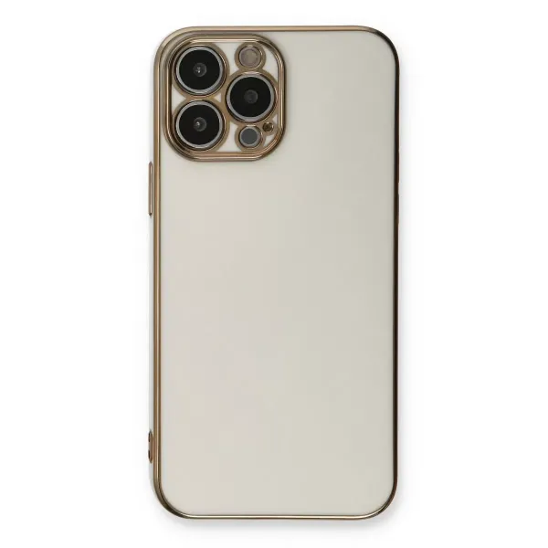 Apple İphone 13 Pro Max Kılıf Volet Silikon - Beyaz