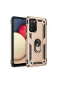 Samsung Galaxy A02s Kılıf Sofya Yüzüklü Silikon Kapak - Gold