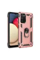 Samsung Galaxy A02s Kılıf Sofya Yüzüklü Silikon Kapak - Rose