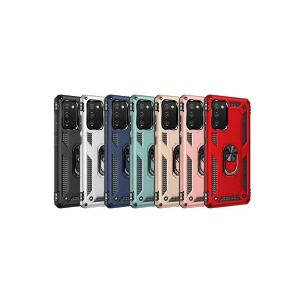 Samsung Galaxy A02s Kılıf Sofya Yüzüklü Silikon Kapak - Yeşil