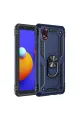 Samsung Galaxy A01 Core Kılıf Sofya Yüzüklü Silikon Kapak - Lacivert