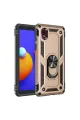 Samsung Galaxy A01 Core Kılıf Sofya Yüzüklü Silikon Kapak - Gold