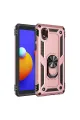 Samsung Galaxy A01 Core Kılıf Sofya Yüzüklü Silikon Kapak - Rose