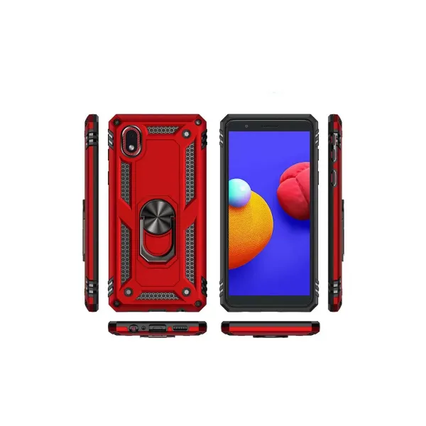 Samsung Galaxy A01 Core Kılıf Sofya Yüzüklü Silikon Kapak - Gümüş
