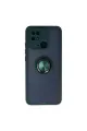 Xiaomi Redmi 10c Kılıf Montreal Yüzüklü Silikon Kapak - Yeşil