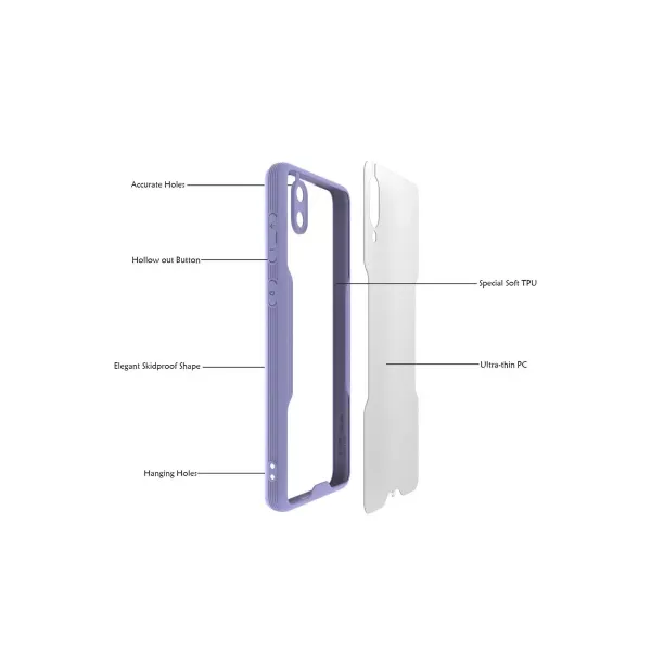 Samsung Galaxy A02 Kılıf Platin Silikon - Lila
