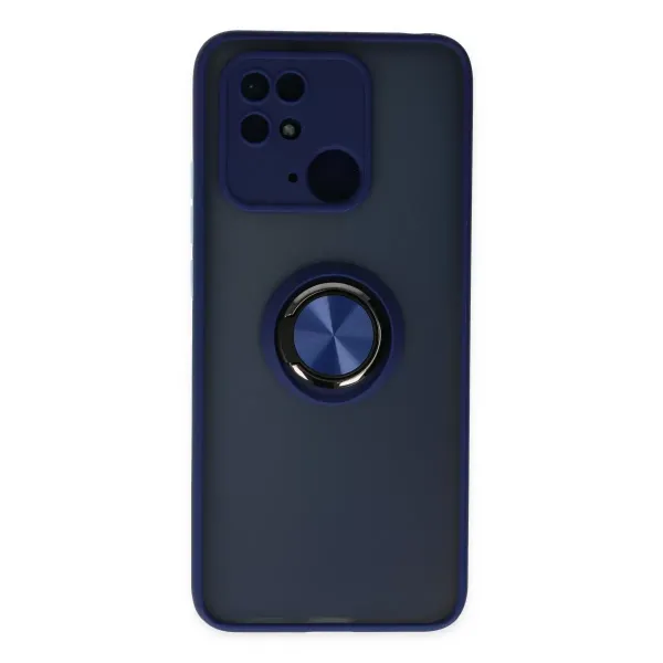 Xiaomi Redmi 10c Kılıf Montreal Yüzüklü Silikon Kapak - Lacivert