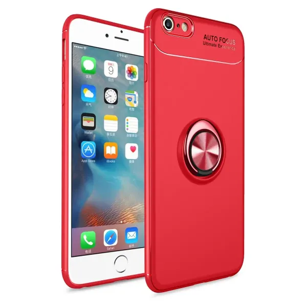 Apple İphone 6 Kılıf Range Yüzüklü Silikon - Kırmızı