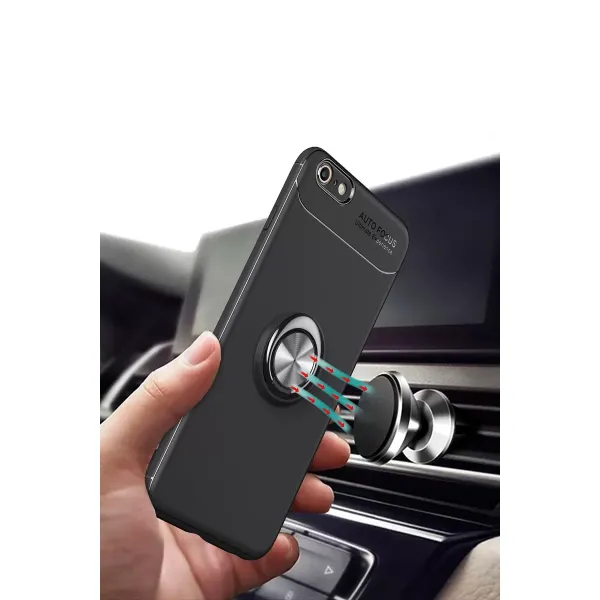 Apple İphone 6 Kılıf Range Yüzüklü Silikon - Kırmızı