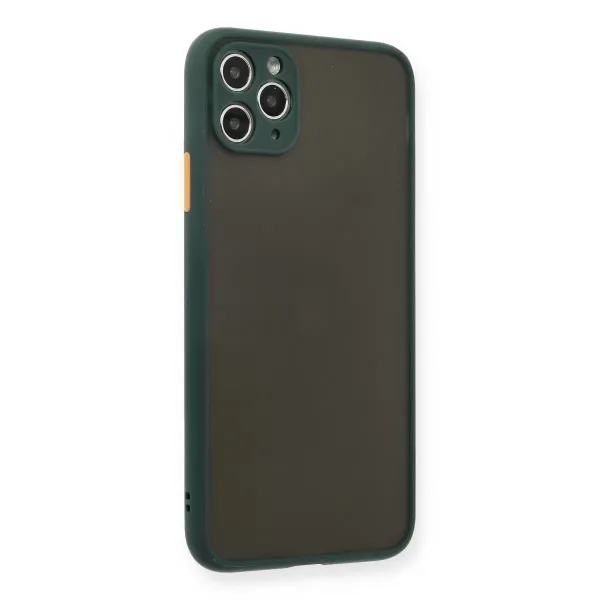 Apple İphone 11 Pro Max Kılıf Montreal Silikon Kapak - Yeşil