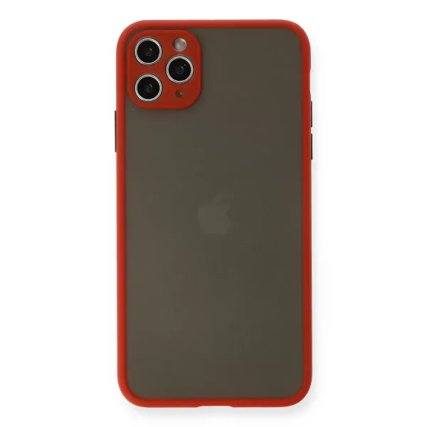 Apple İphone 11 Pro Max Kılıf Montreal Silikon Kapak - Kırmızı
