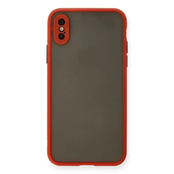 Apple İphone X Kılıf Montreal Silikon Kapak - Kırmızı