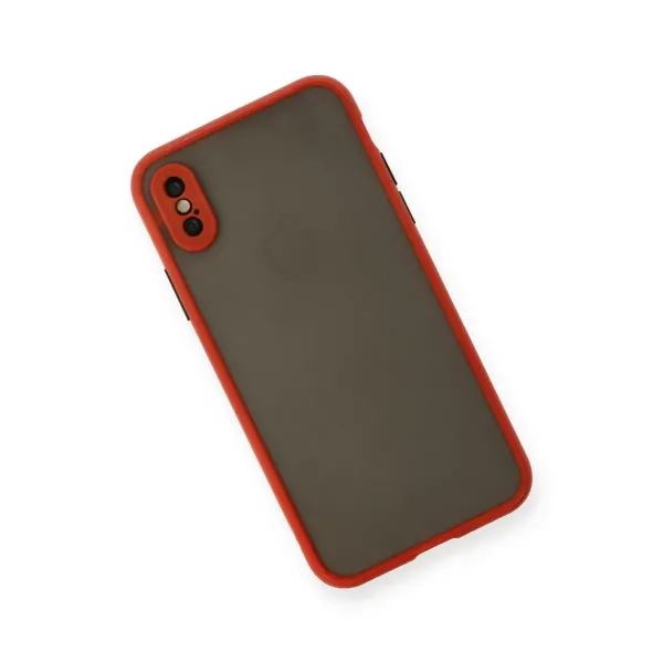 Apple İphone X Kılıf Montreal Silikon Kapak - Kırmızı