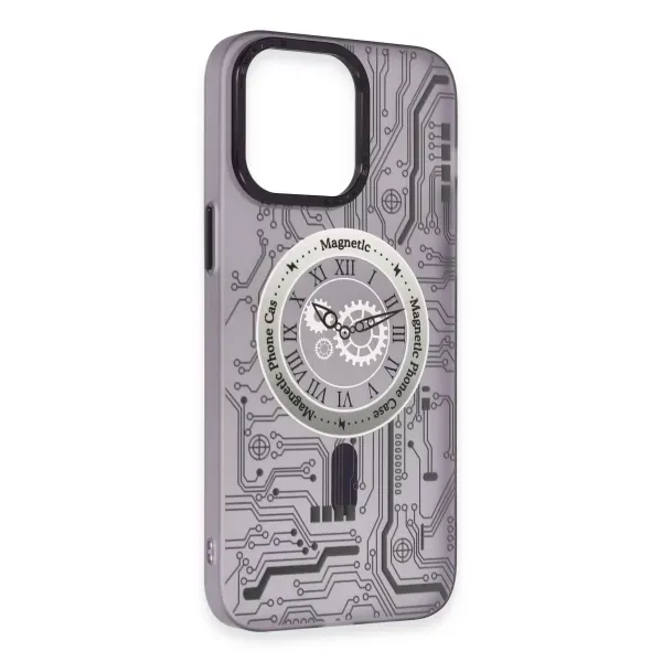 Apple İphone 14 Pro Kılıf Apollo Magneticsafe Desenli Kapak - Apollo Mor - 5