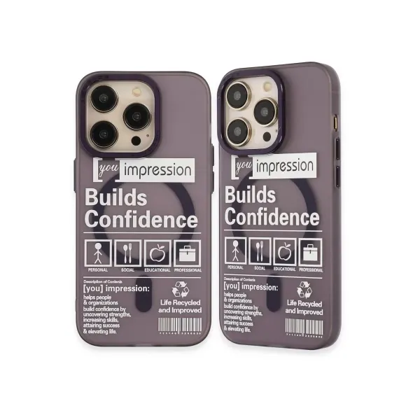 Apple İphone 14 Pro Kılıf Apollo Magneticsafe Desenli Kapak - Apollo Mor - 6