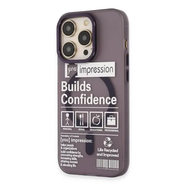 Apple İphone 14 Pro Kılıf Apollo Magneticsafe Desenli Kapak - Apollo Mor - 6