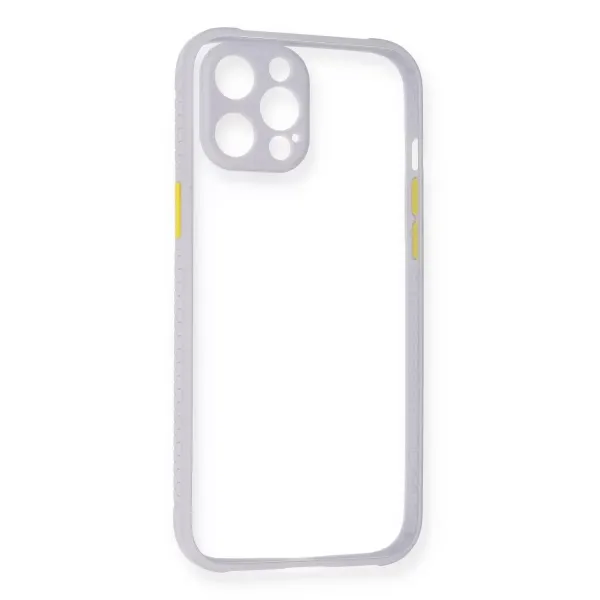 Apple İphone 12 Kılıf Miami Şeffaf Silikon - Lila
