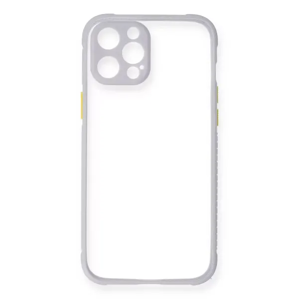 Apple İphone 12 Kılıf Miami Şeffaf Silikon - Lila