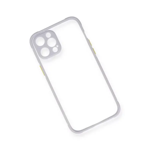 Apple İphone 12 Kılıf Miami Şeffaf Silikon - Lila